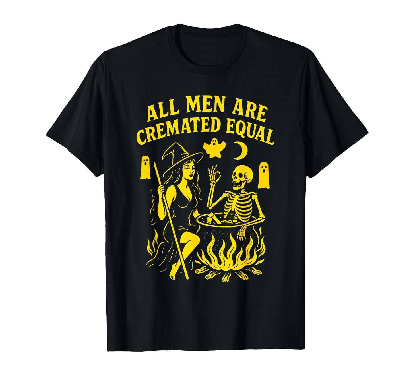 Funny Halloween Witch Skeleton Ghosts Cauldron T-Shirt