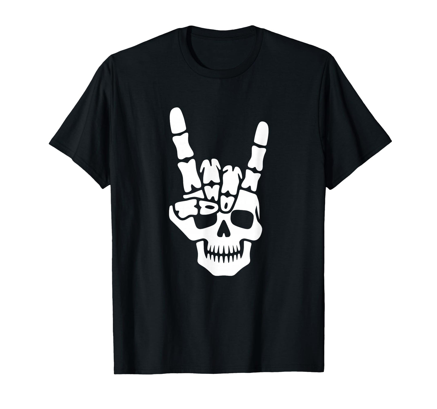 Rock On Skeleton Hand Funny Devil Horns Spooky Halloween T-Shirt