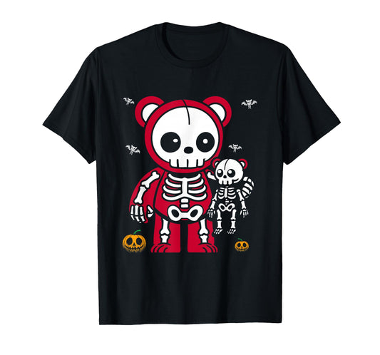 Cute Skeleton Bear Halloween Costume for Spooky Season T-Shirt
