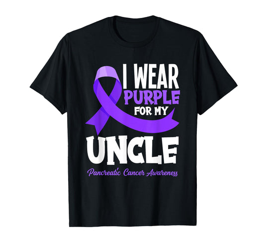 I Wear Purple For My Uncle Pancreatic Cancer Awareness T-Shirt