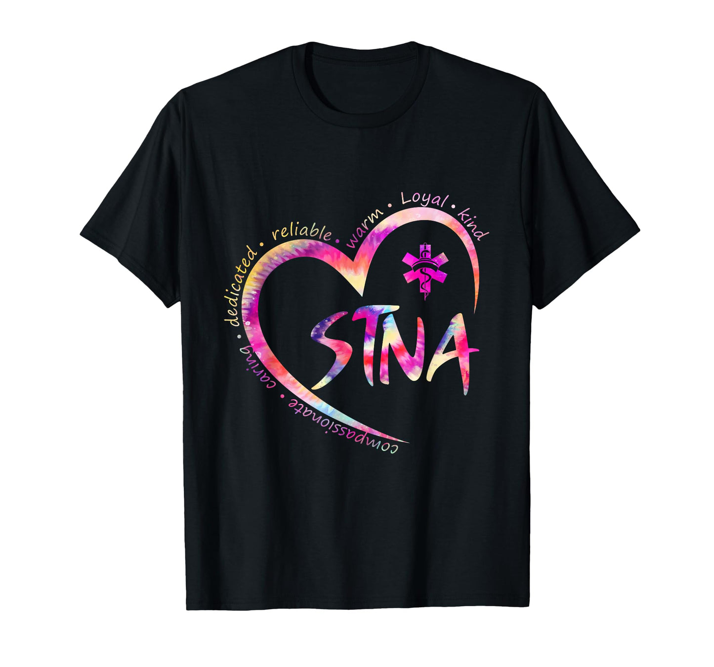 Tie Dye Nurse Stna Life Sunflowers Heart Nursing Assistant T-Shirt