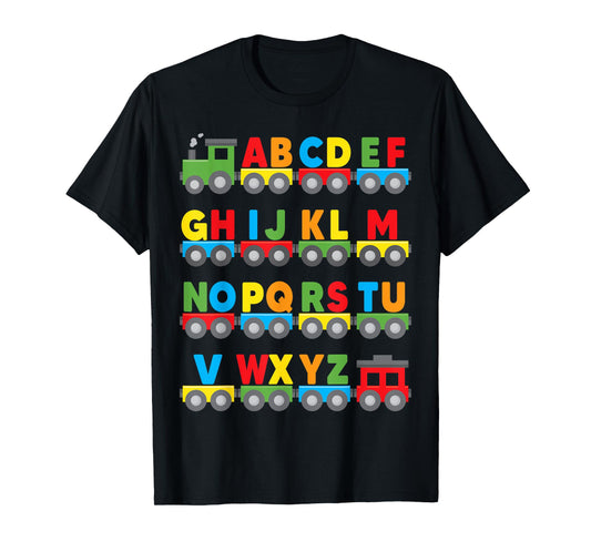 Alphabet Toy Train Colorful Letters learn ABCs boy girl kids T-Shirt
