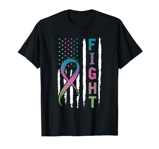 Distressed American Flag Metastatic Breast Cancer T-Shirt T-Shirt for Women Men