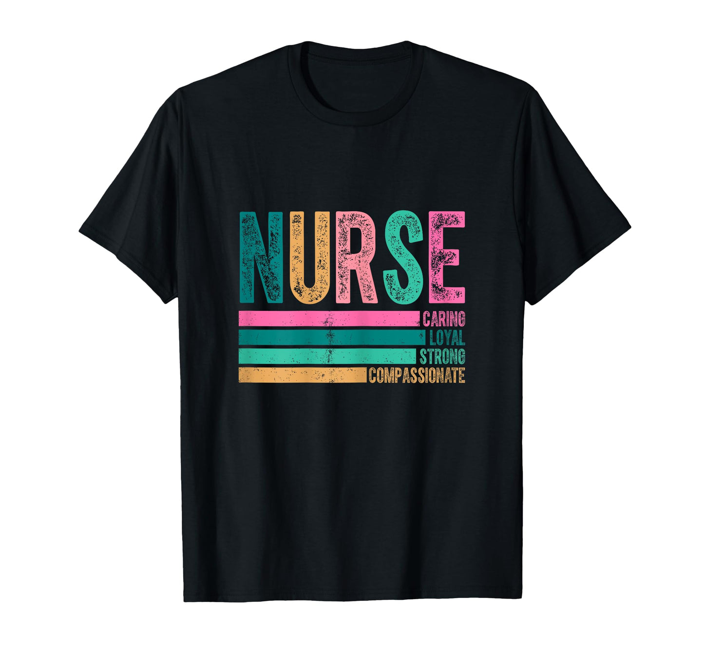 Retro Nurse Traits Design Caring Loyal Strong T-Shirt