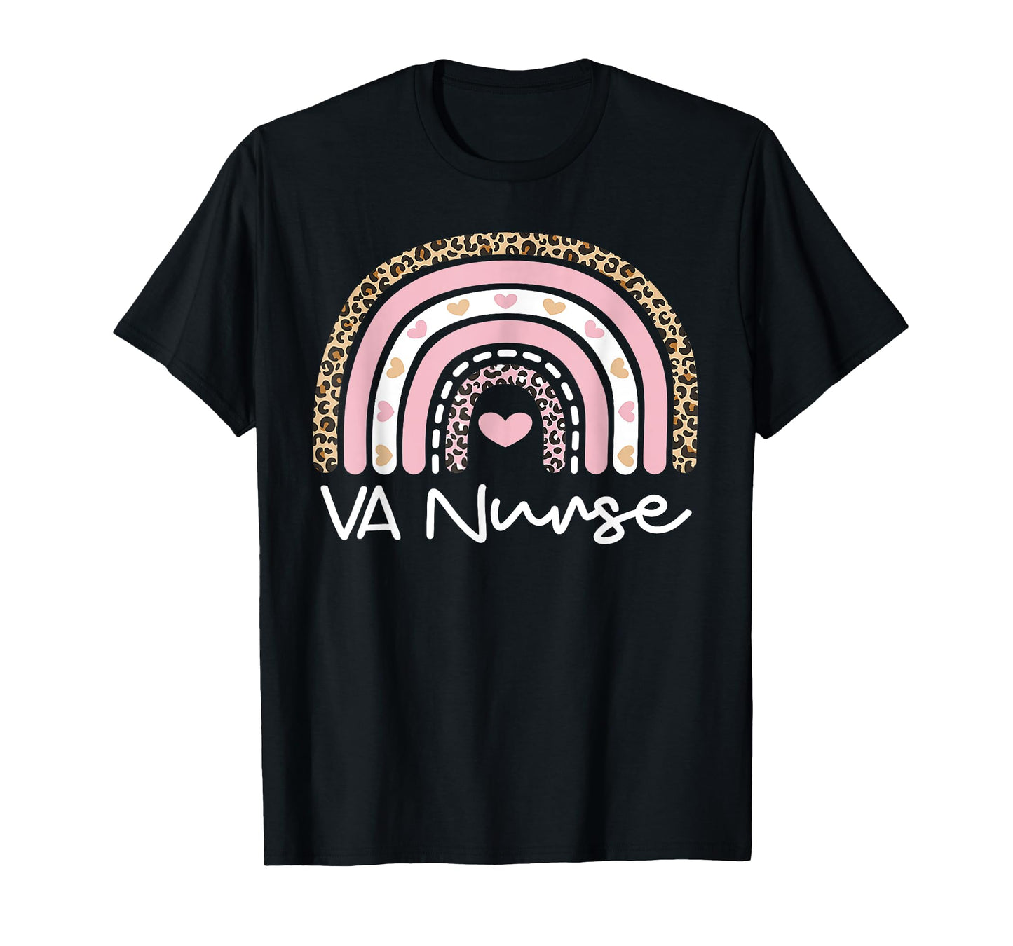 Cute VA Nurse Leopard Rainbow Nursing Day Nurse Week 2023 T-Shirt