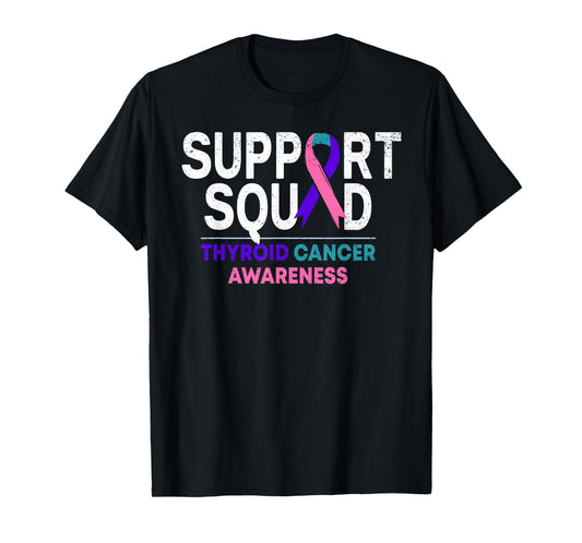 Support Squad Thyroid Cancer Awareness Month Ribbon Family T-Shirt