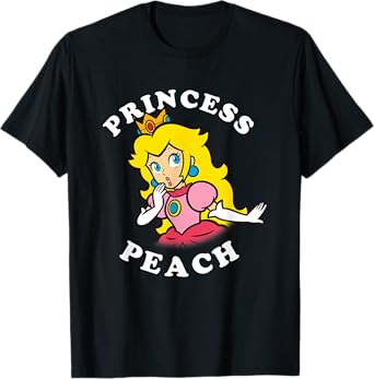 Super Mario Princess Peach Big Character Portrait Simple T-Shirt