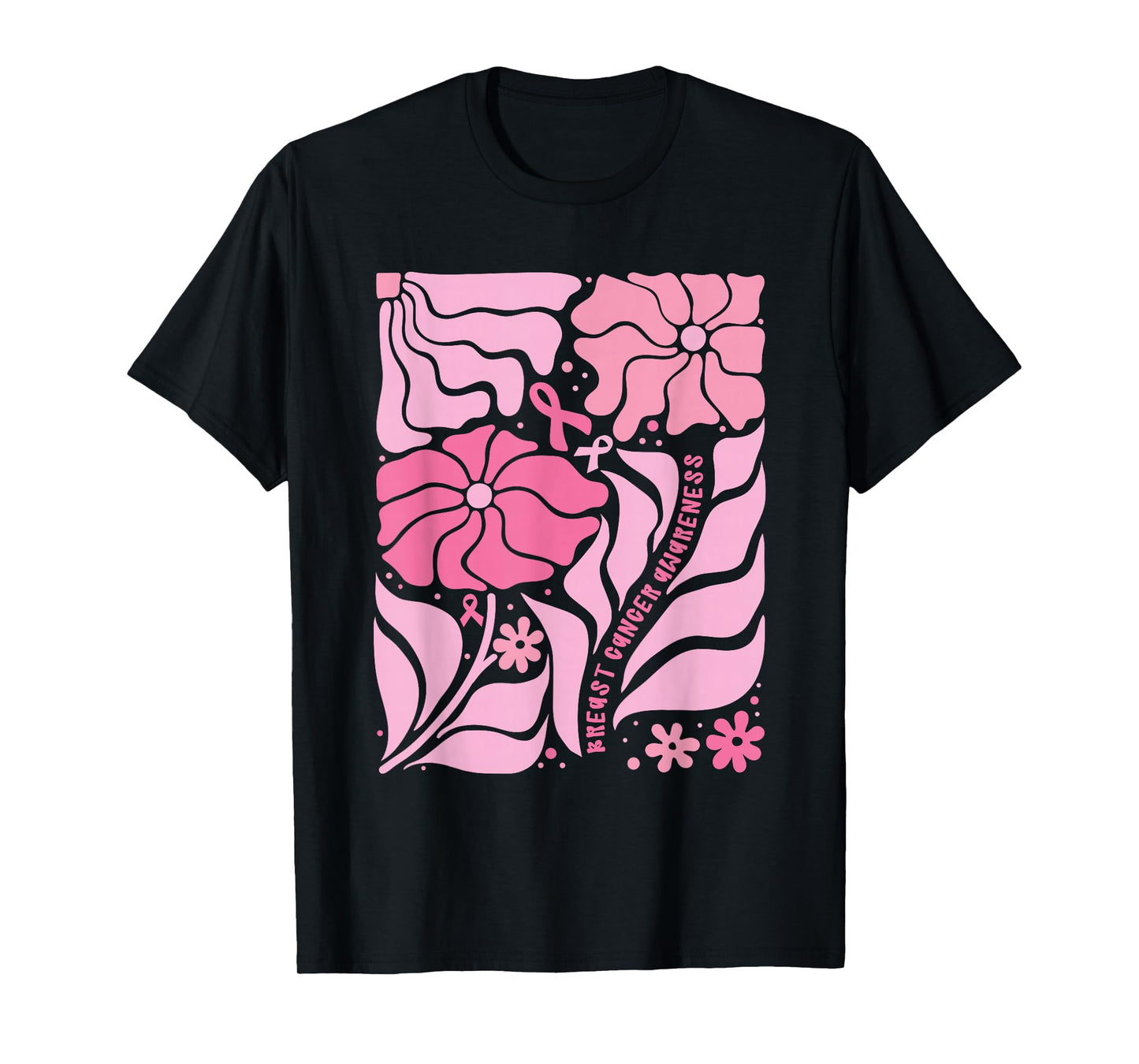 Breast Cancer Boho Floral in October We Wear Pink T-Shirt