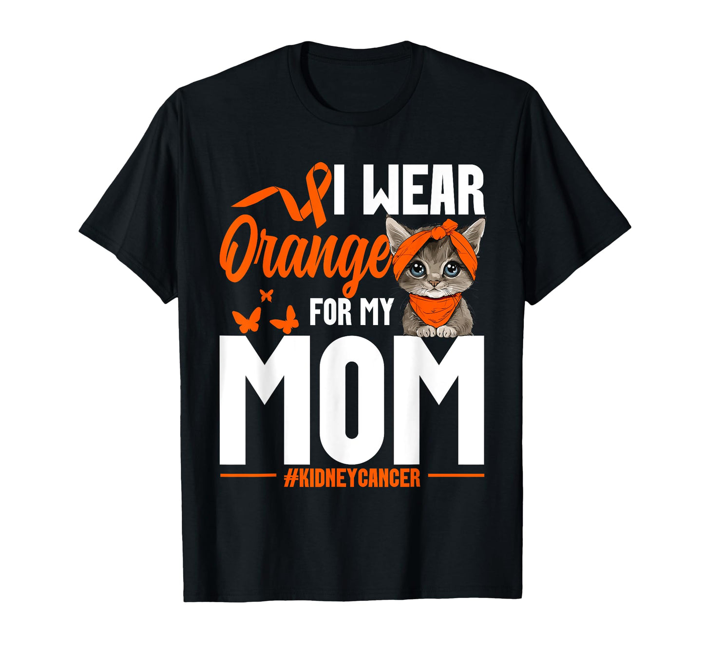 Kidney Cancer Awareness Mama Cat Mom Survivor Kidney Cancer T-Shirt