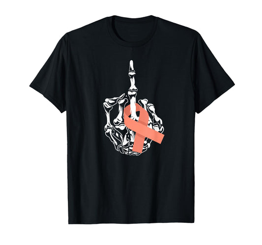 Fuck Uterine Cancer Middle Finger Uterus Cancer Awareness T-Shirt