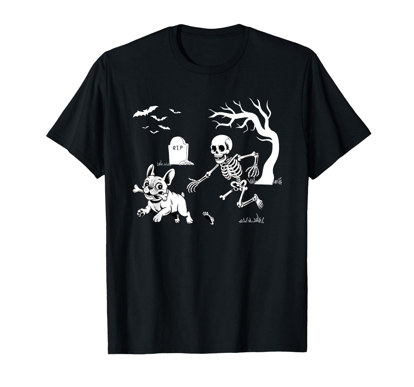 Halloween French Bulldog, Funny Skeleton Dog Halloween T-Shirt