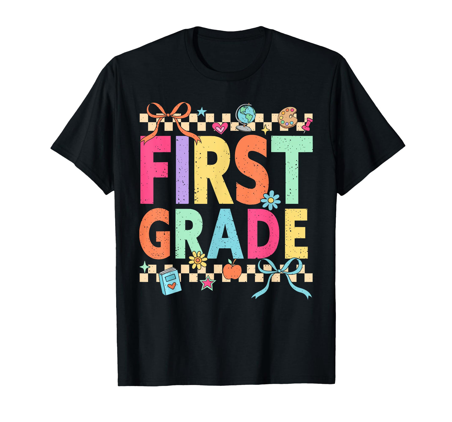 Retro First Grade Back To School 1st Grade Teacher Girl Boy T-Shirt