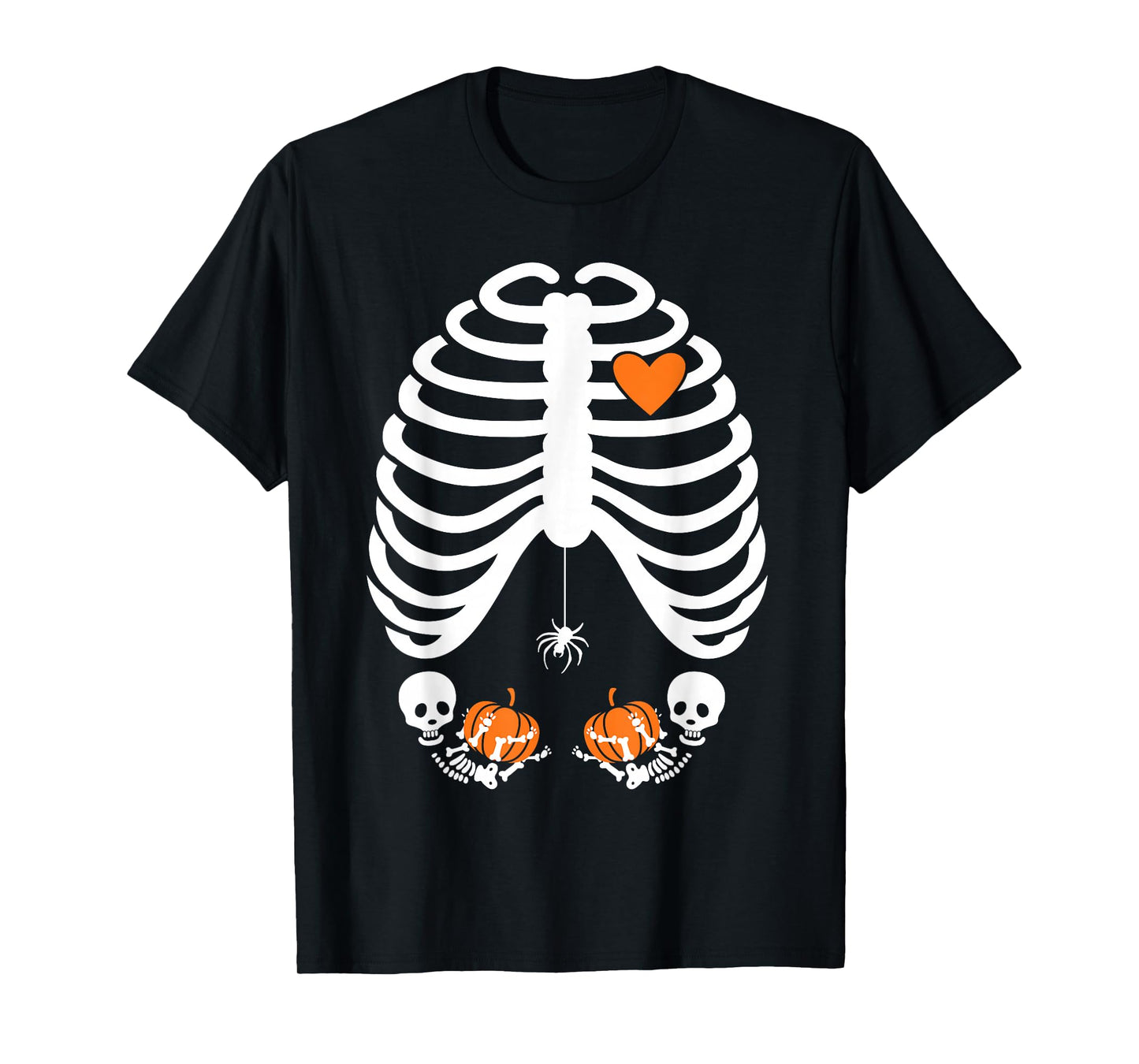 Halloween X-Ray Pregnancy - Expecting Twins Design T-Shirt