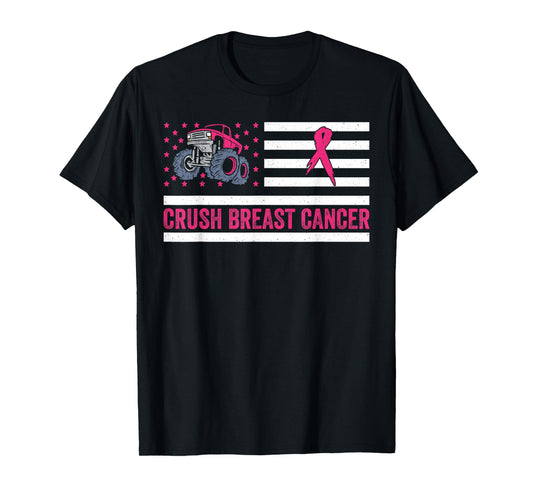 Crush Breast Cancer Awareness Truck Design T-Shirt