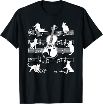 Violinist Cats for Cat loving Violin player Men Women Girls Kids T-Shirt