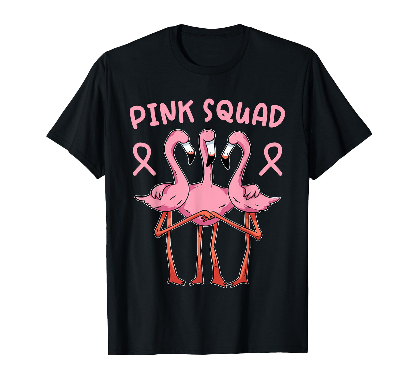 Flamingo Breast Cancer Family Matching Pink Support Squad T-Shirt