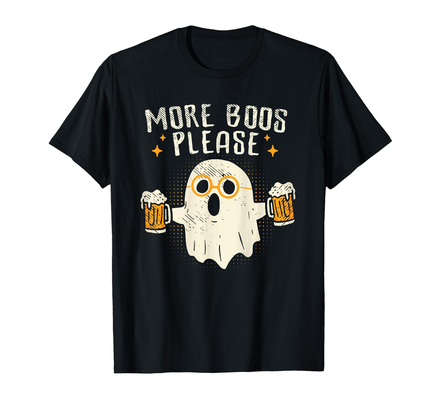 Retro More Boos Please Ghost Beer Halloween Costume Men Boys T-Shirt