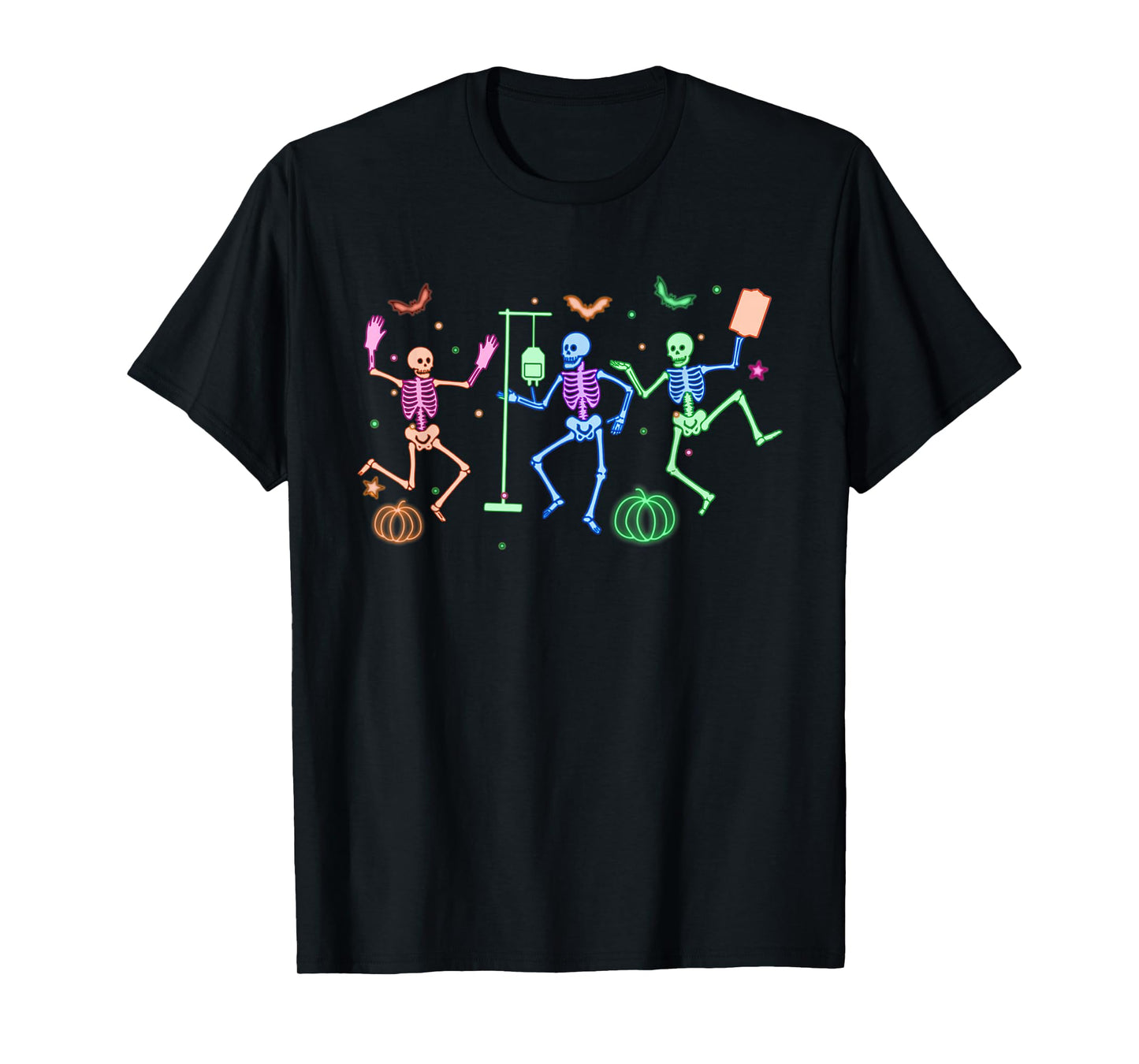 Funny Nurse Skeleton Halloween Healthcare Crew Skeleton T-Shirt