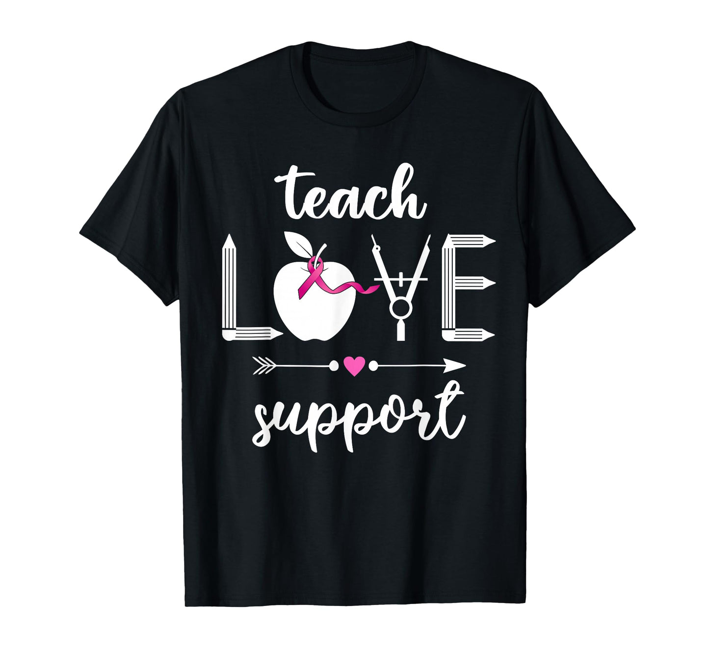 Math Teacher Breast Cancer Awareness Men Women T-Shirt