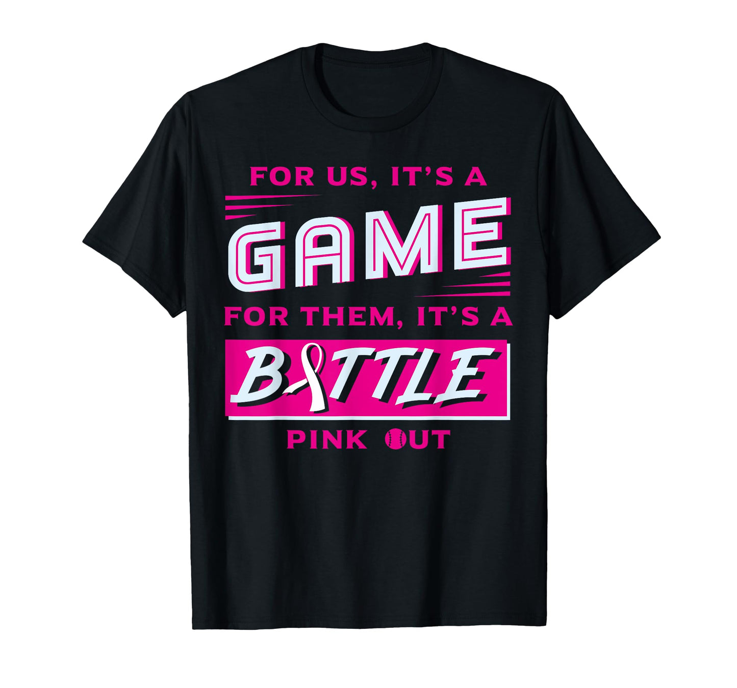 Pink Out Breast Cancer Softball Ball Pink Ribbon Mammogram T-Shirt