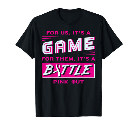 Pink Out Breast Cancer Softball Ball Pink Ribbon Mammogram T-Shirt