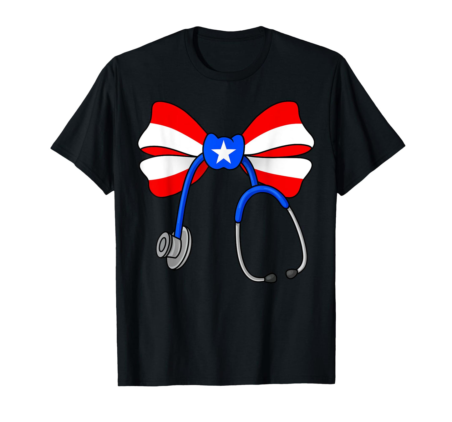 Boricua Coquette Nurse Bow Puerto Rico Flag Boricua Nurse T-Shirt