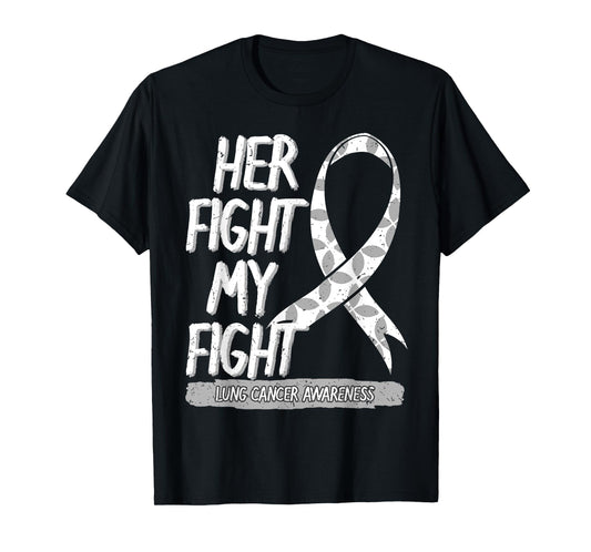 Lung Cancer Awareness White Ribbon Carcinoma Patient Gift T-Shirt