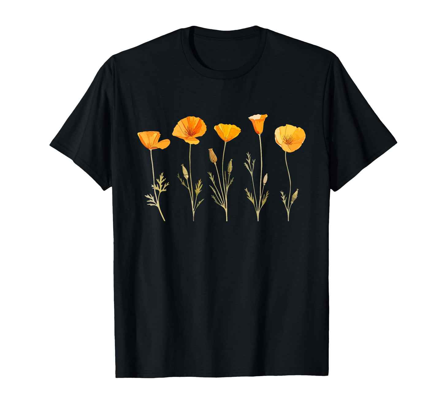 Vintage California Poppy Flower T-Shirt