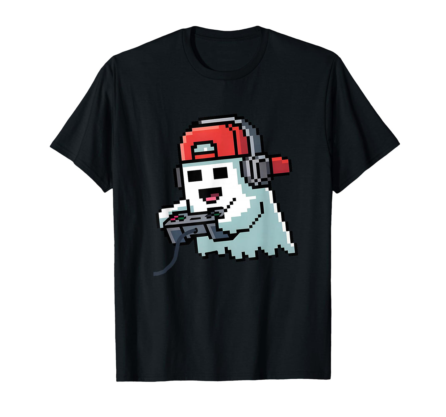 Halloween Ghost Gamer Funny Pixel Video Gaming Boys Men Kids T-Shirt