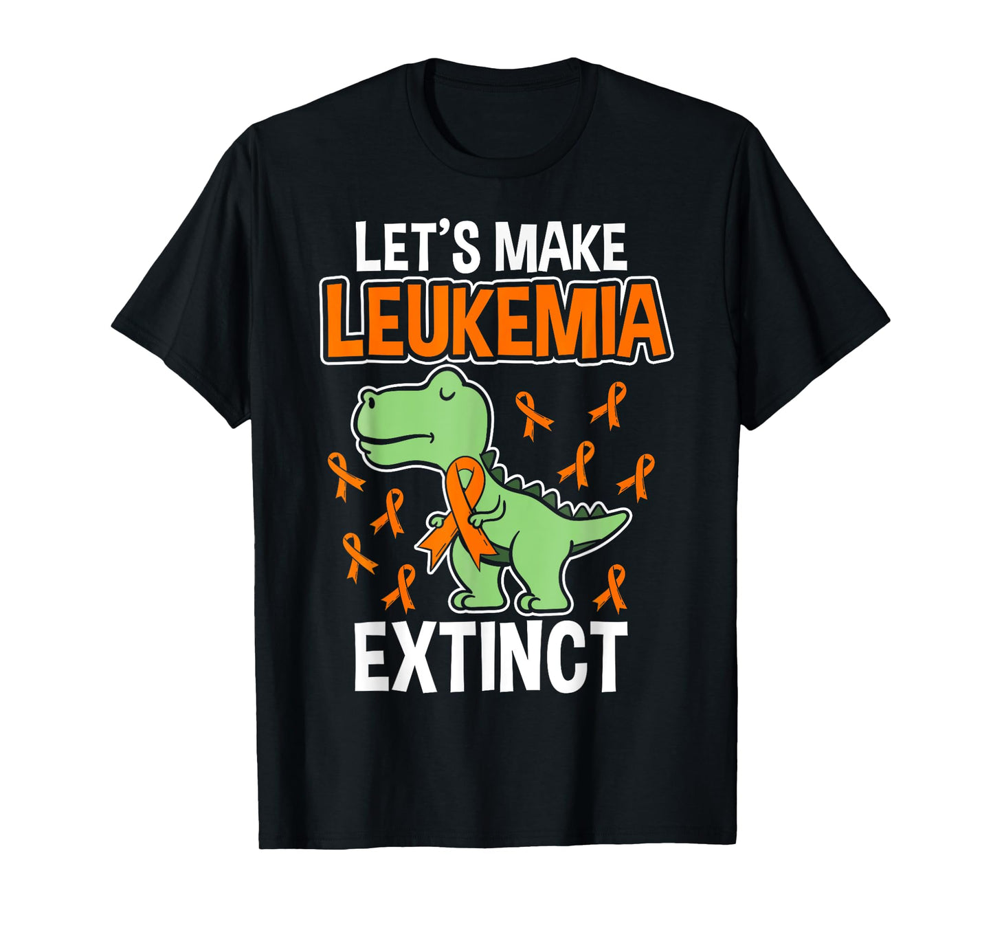 Leukemia Dinosaur Orange Ribbon T-rex Awareness Month T-Shirt