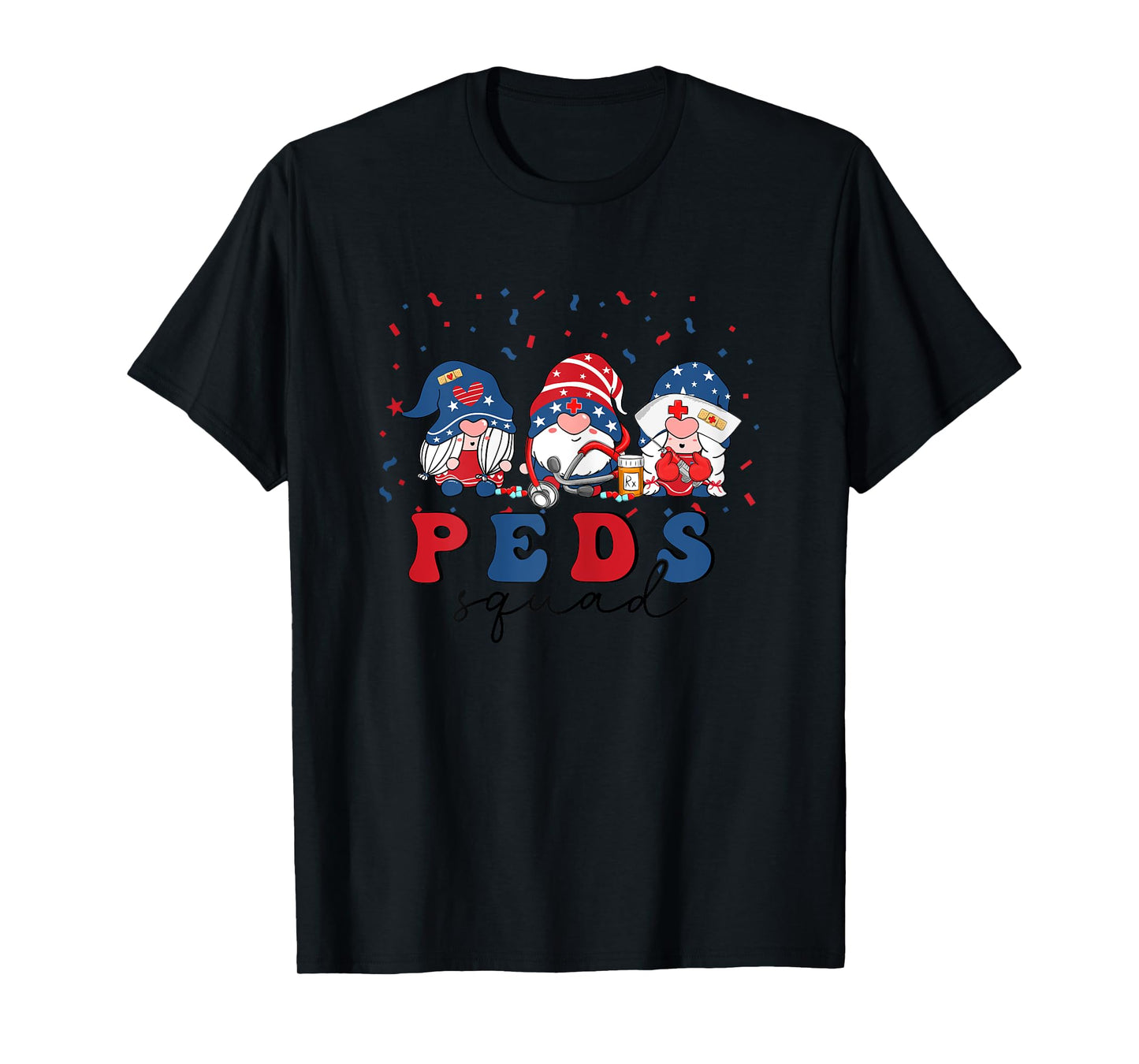 Peds Nurse 4th Of July Pediatric Nursing USA Stethoscope T-Shirt