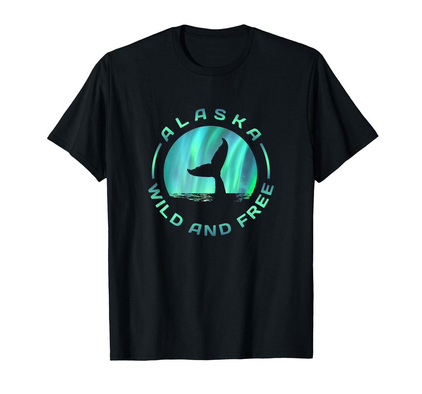 Alaska - Whale With Northern Lights - Wild and Free T-Shirt