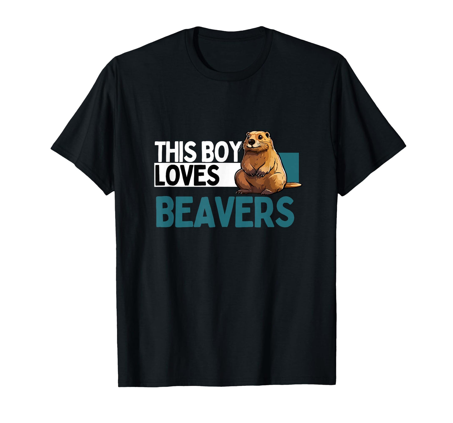 Funny Beaver Shirt Boys Animal Beaver Lover T-Shirt