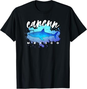 Cancun Mexico Beach Dive Spring Break Vacation Shark Graphic T-Shirt