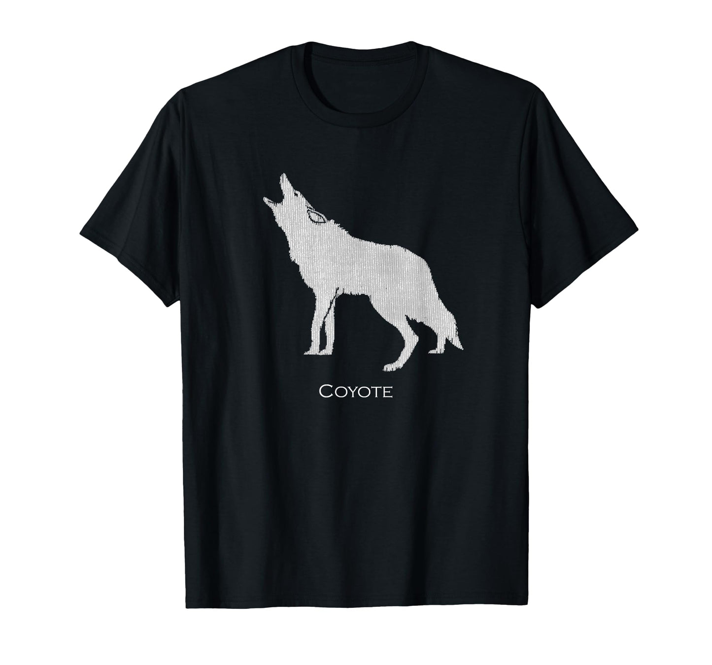 Howling Coyote Drawing Silhouette Style T-Shirt