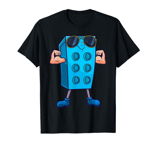 Brick Builder Master Building Blocks Birthday Funny Kids Boy T-Shirt