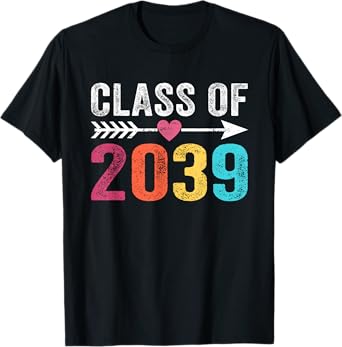 Class Of 2039 Grow With Me Graduation First Day of School T-Shirt
