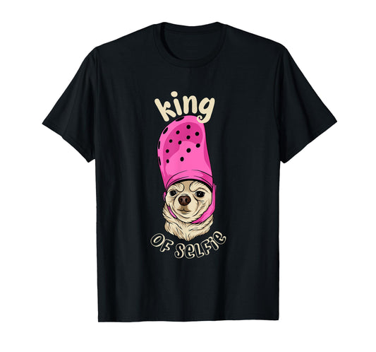 King Of Selfie Funny Meme Cute Dog T-Shirt