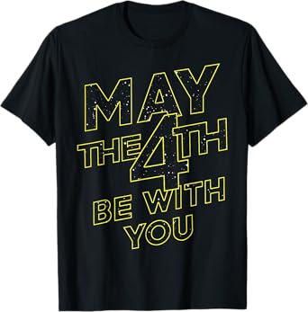 Star Wars May The 4th Be With You Galaxy Fill Text T-Shirt
