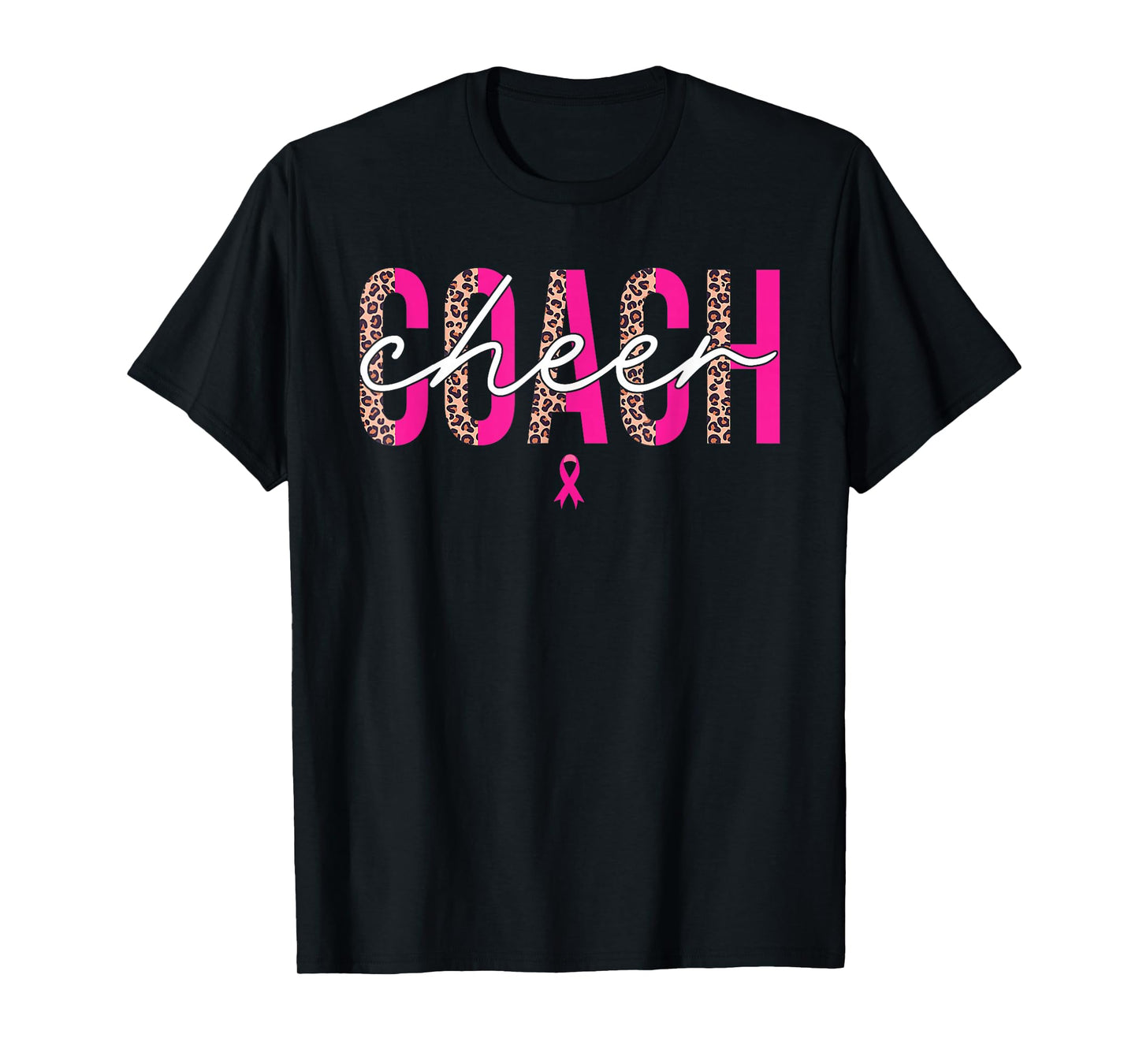 Football Cheer Coach Pink Ribbon Breast Cancer Awareness T-Shirt