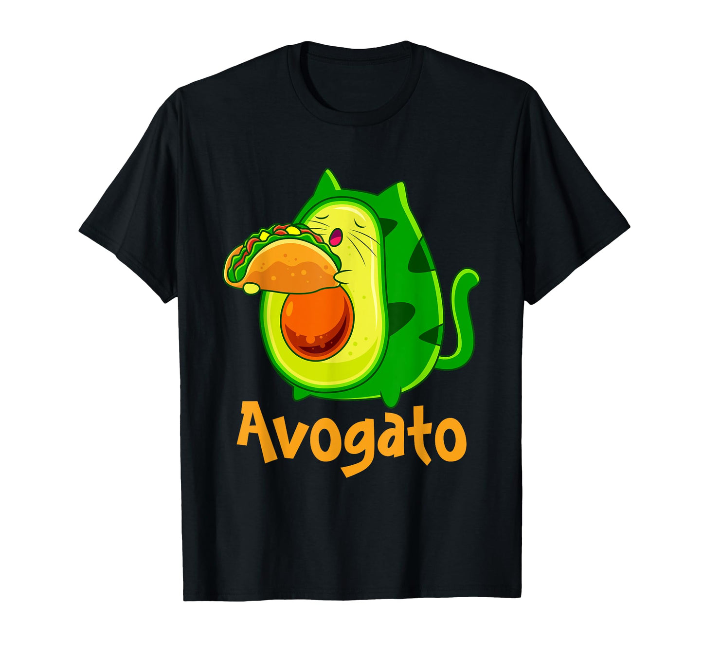 Avogato Avocato Cats Avocado with Taco Vegan Kitten T-Shirt