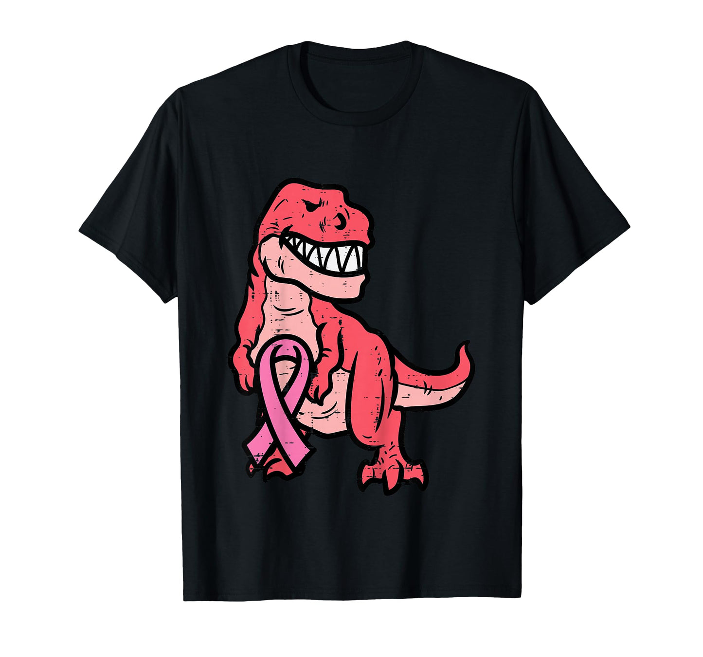 Kids Breast Cancer Awareness Dino Pink Ribbon Boys Kids Toddler T-Shirt