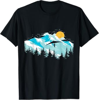 Mountains landscape sunset hang glider T-Shirt
