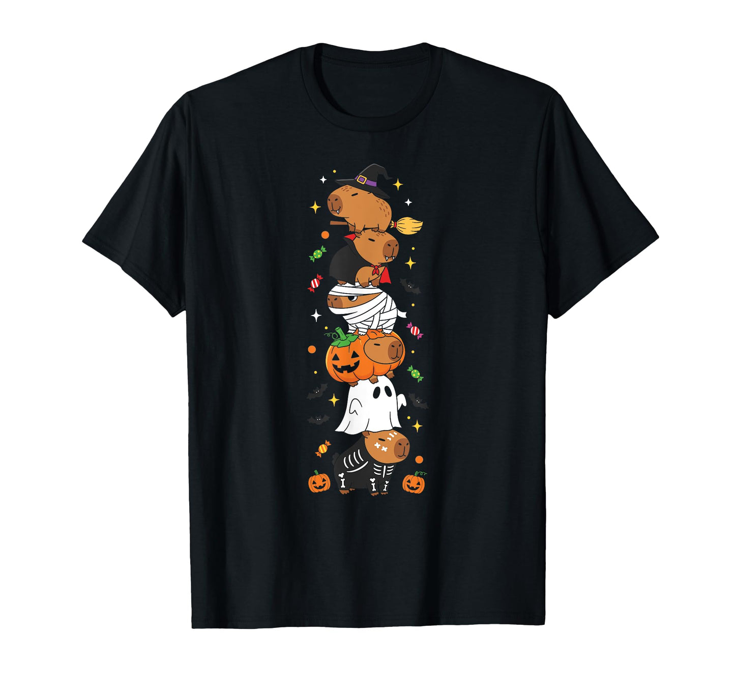 Capypara Witch Vampire Ghost Halloween Kids Mens Womens T-Shirt