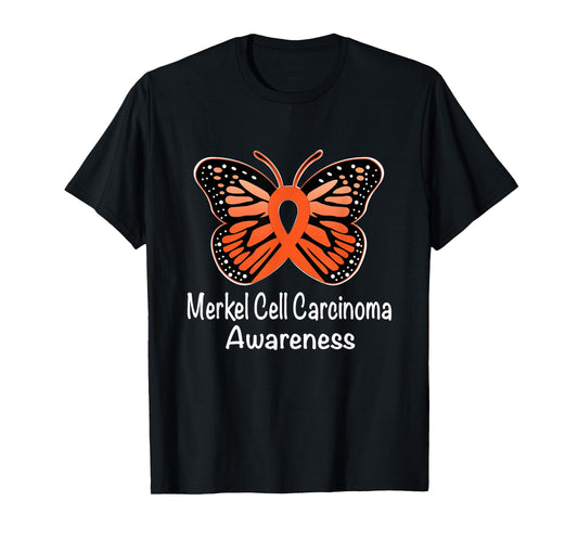 Merkel Cell Carcinoma Awareness Warrior Orange Ribbon T-Shirt