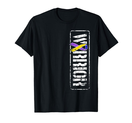 Bladder Cancer Awareness - Military Warrior Ribbon T-Shirt