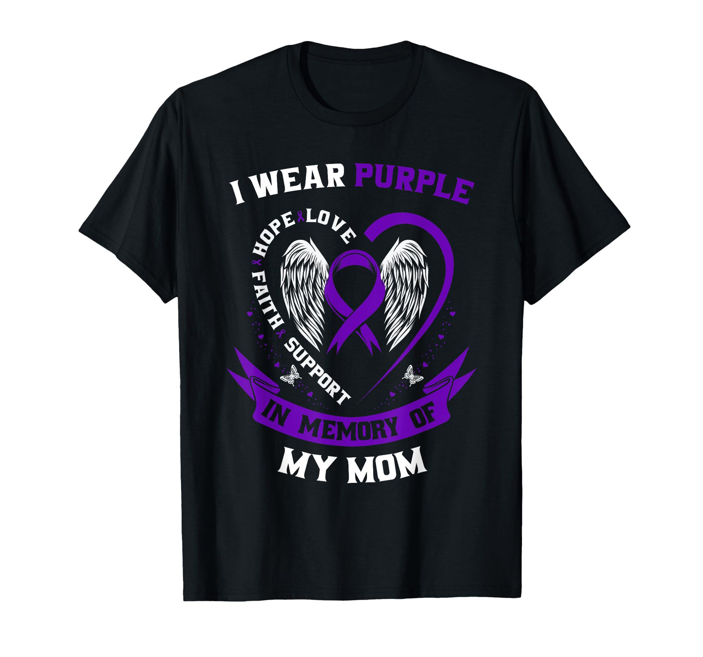 I Wear Purple In Memory of Mom Pancreatic Cancer Awareness T-Shirt