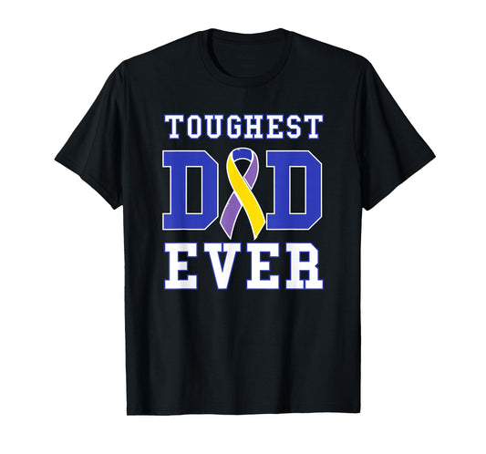 Toughest Dad Ever - Bladder Cancer Awareness Ribbon T-Shirt