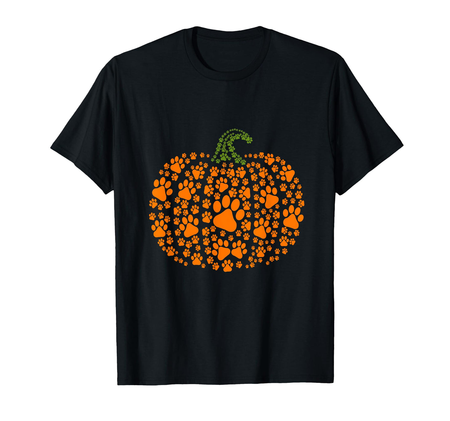 Paw Print Pumpkin Halloween Pet Lover T-Shirt