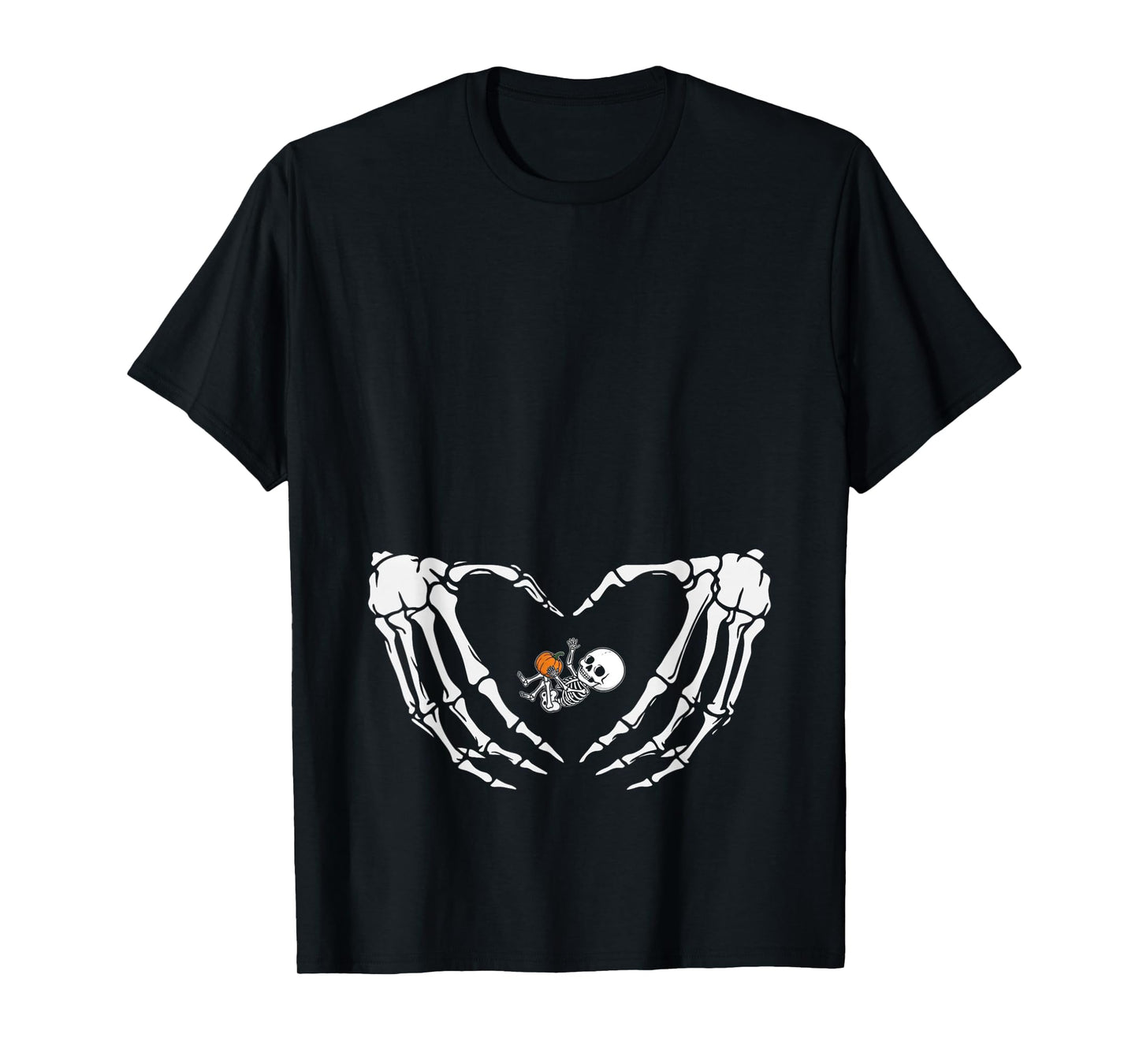 Baby Skeleton Heart Hand Halloween X-ray Pregnancy Spooky T-Shirt